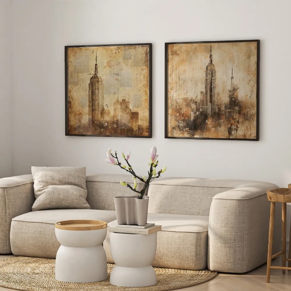 Set of wall art paintings full view