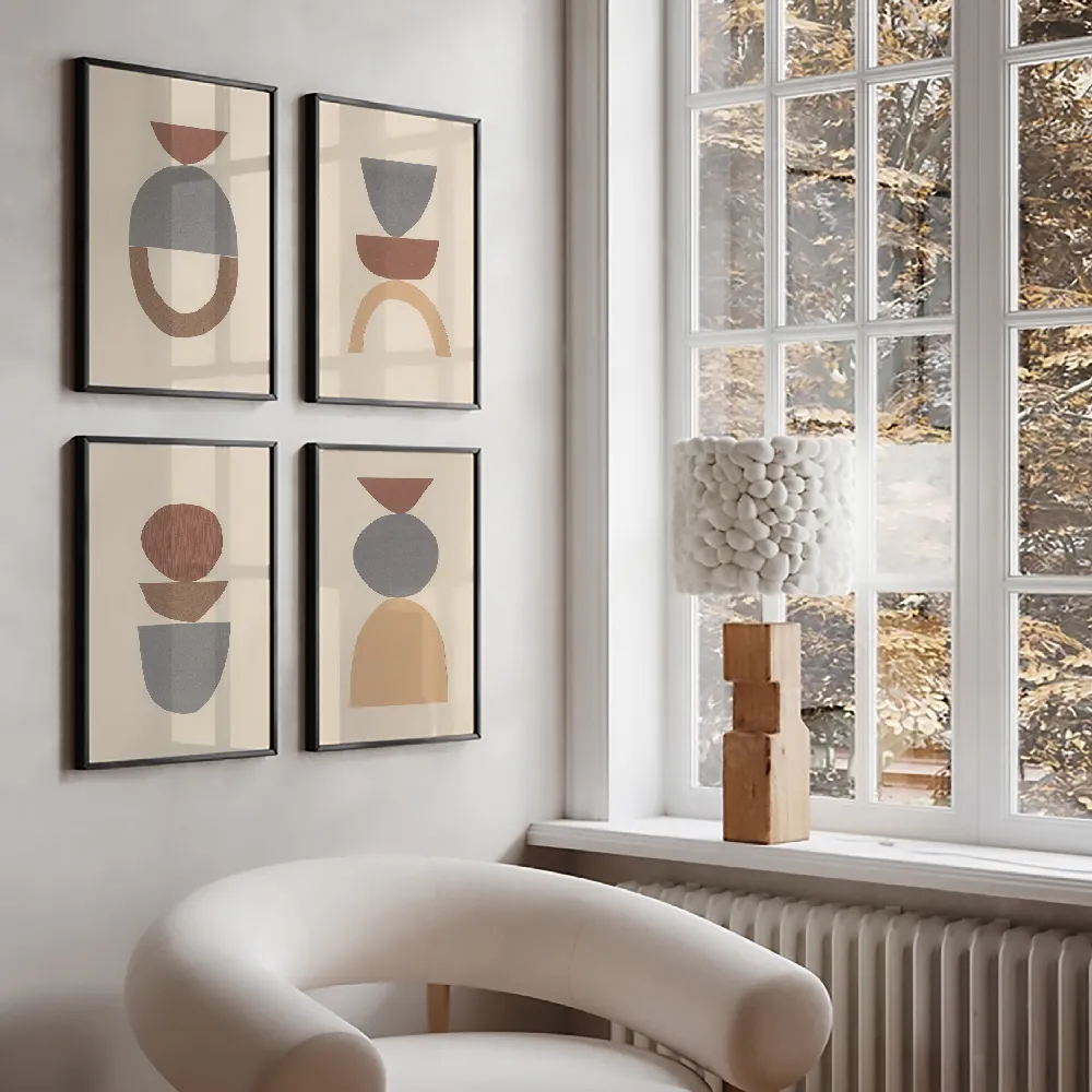 Set of wall art painting,Neutral Sculpt 