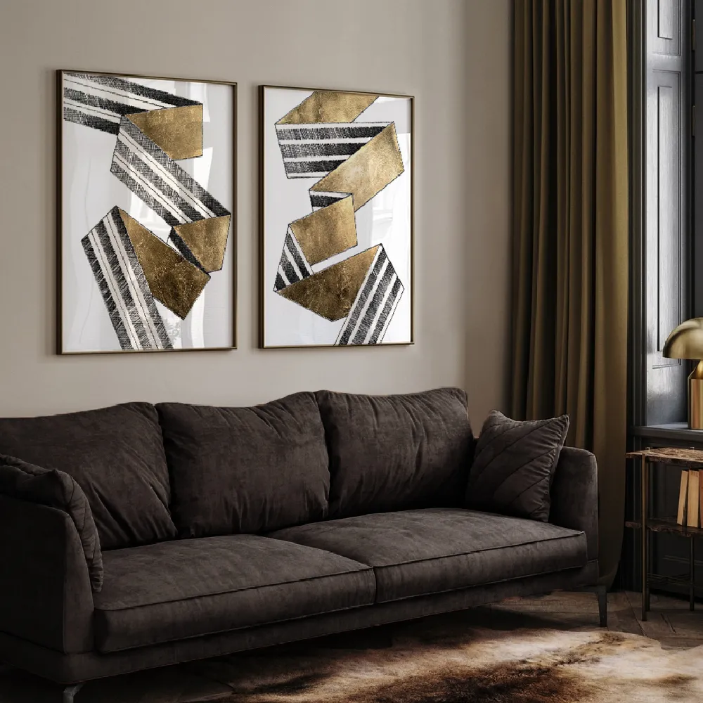 Set of wall art paintings full view