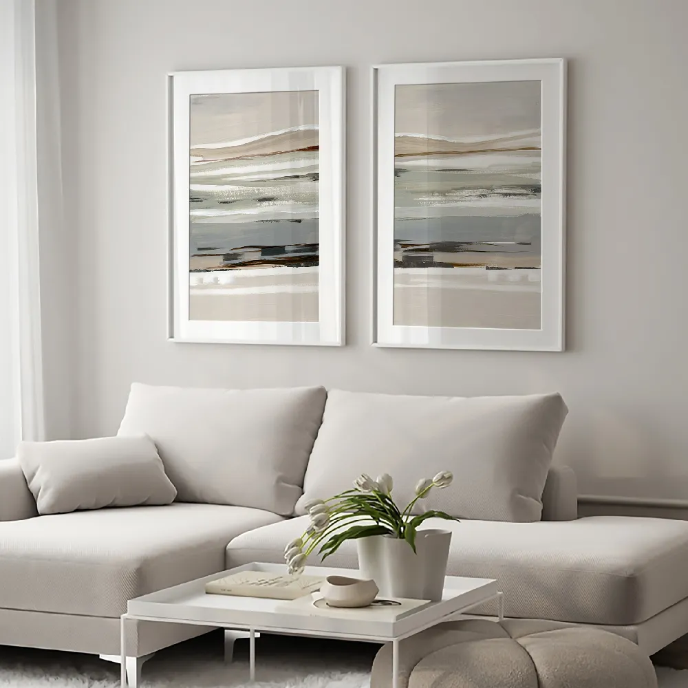 Set of wall art painting,Layers of Earth