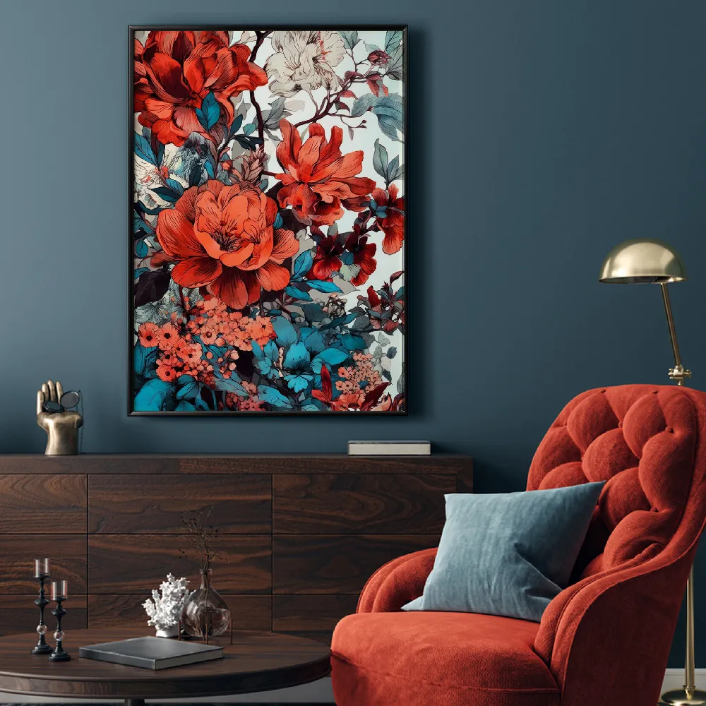 Set of wall art painting,Flora Meadow 