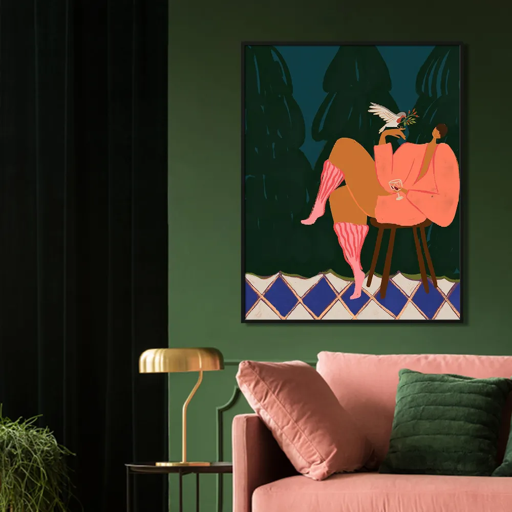 Set of wall art painting,A Lil Birdy Told Me