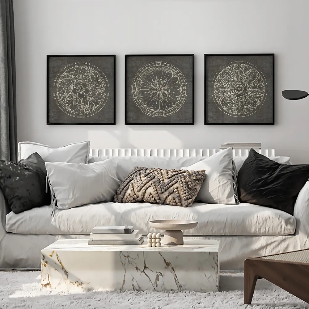 Set of wall art paintings full view