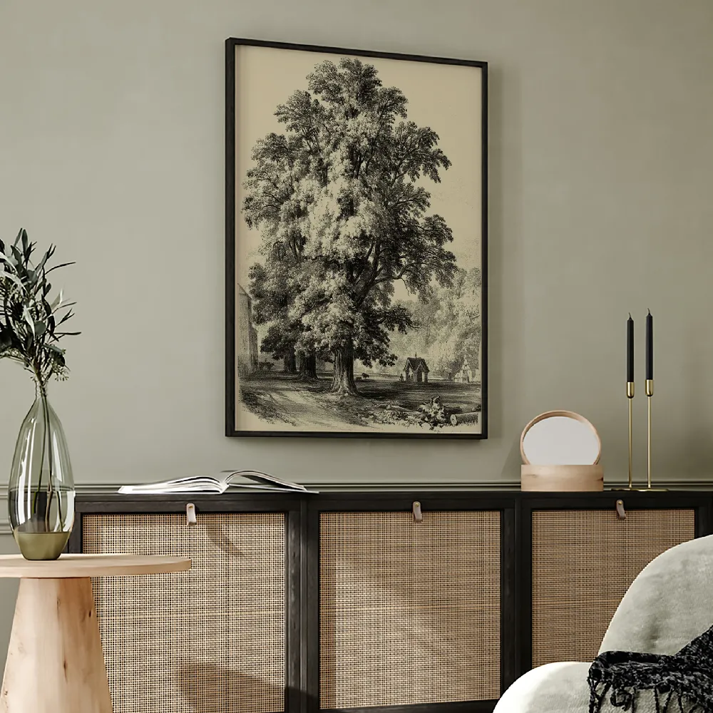 Set of wall art painting,The Elm Tree