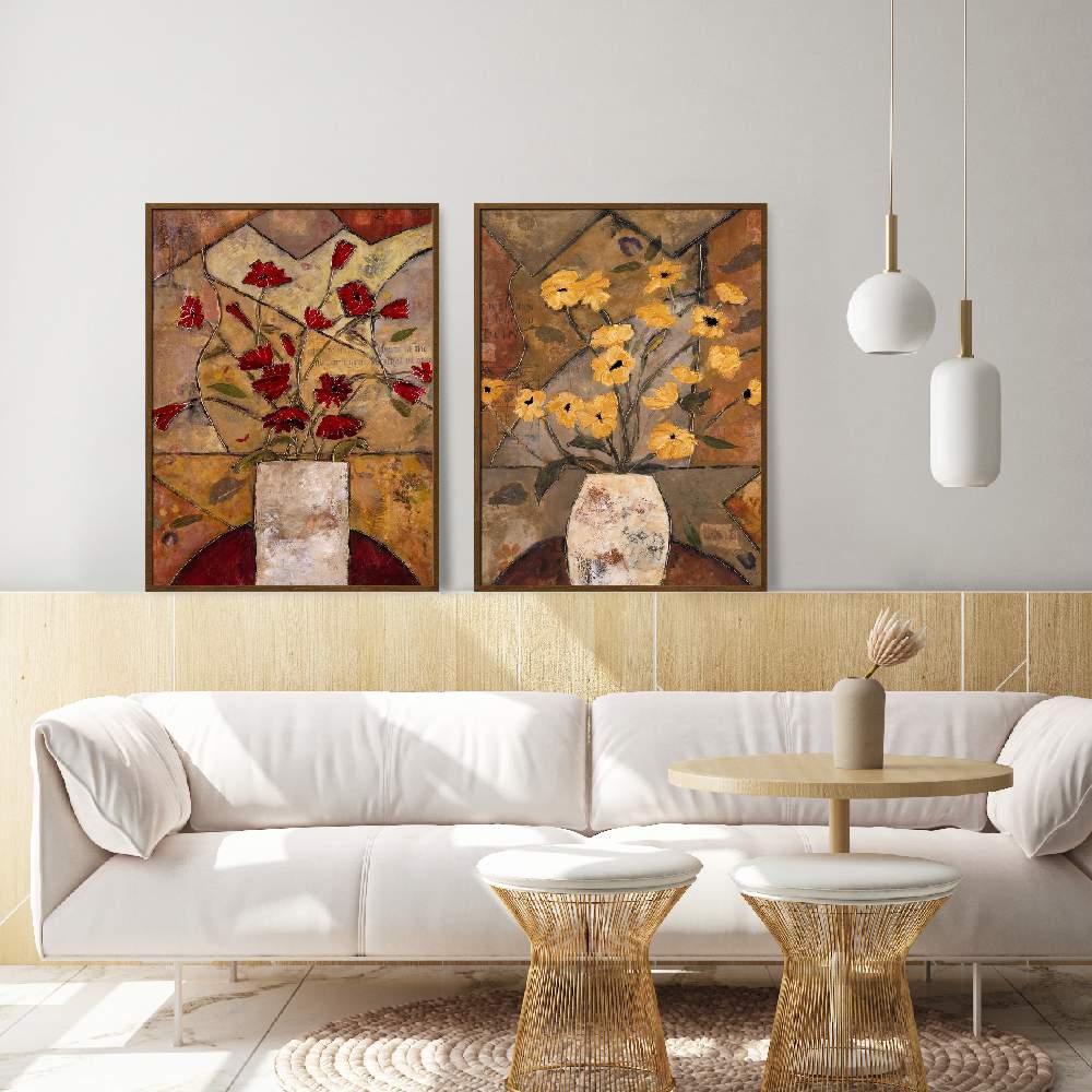 Set of wall art paintings full view