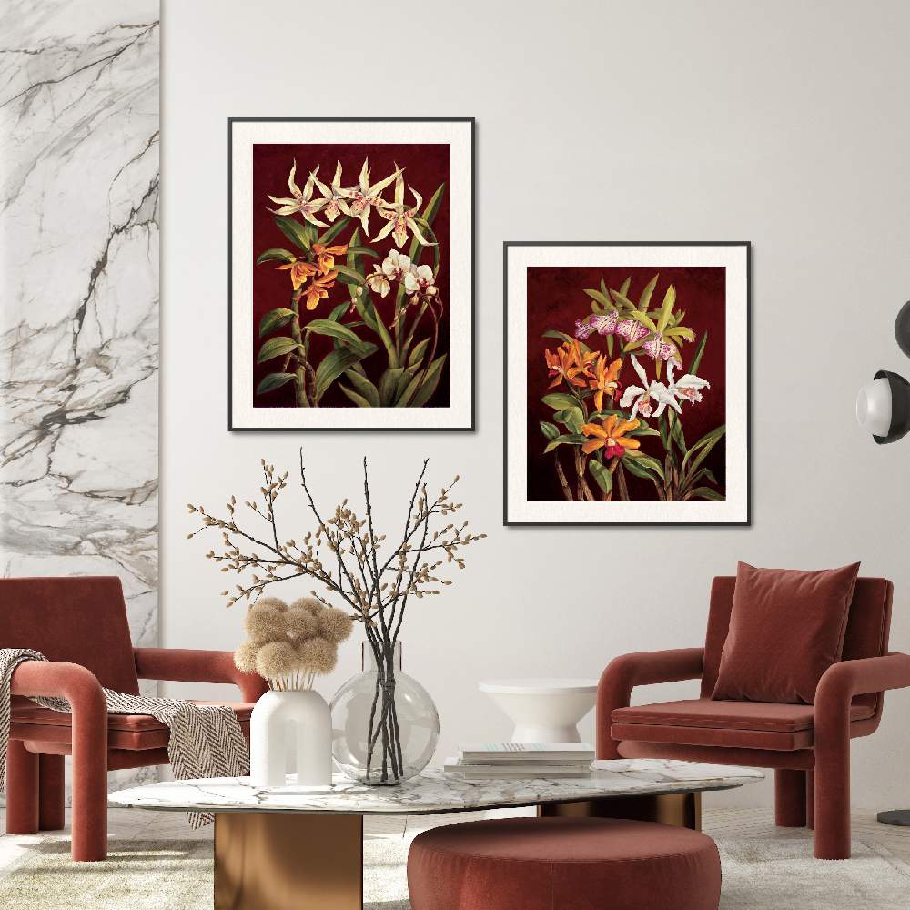 Set of wall art painting,Orchid Trio 