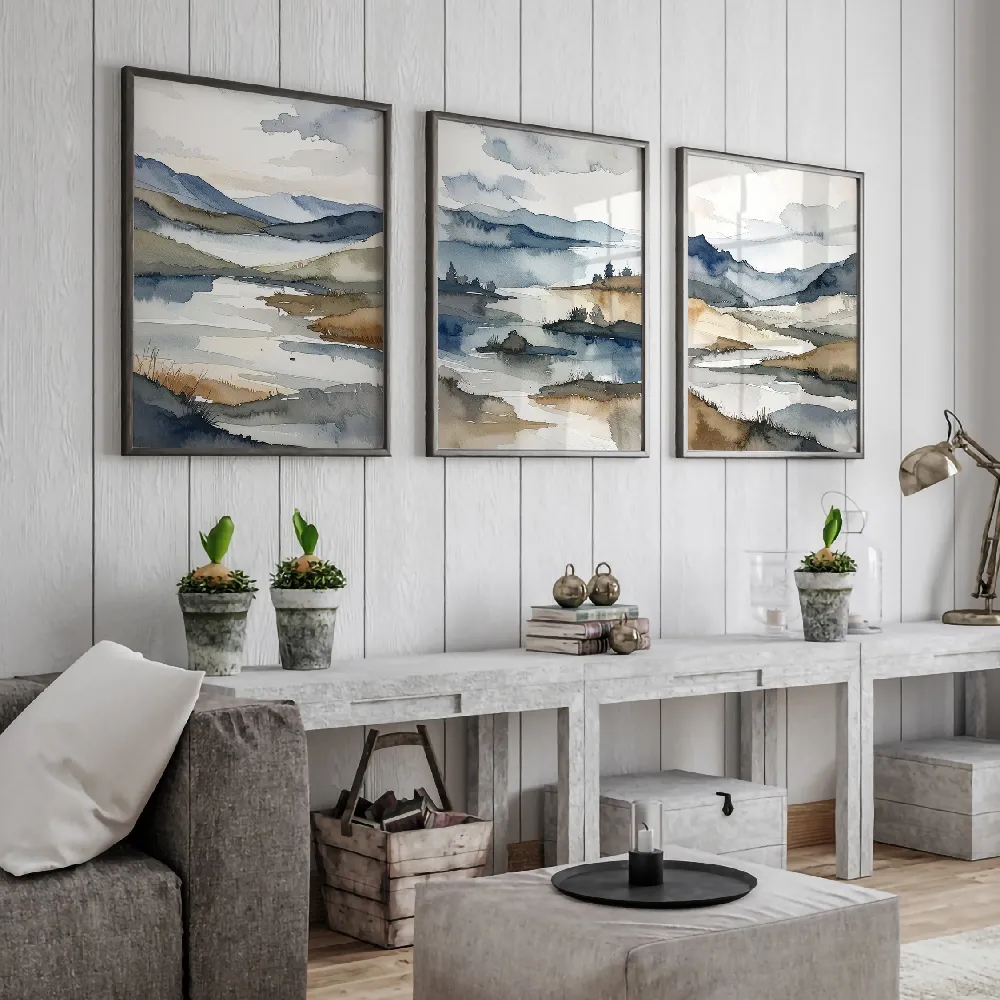 Set of wall art painting,The Flow Of Water 