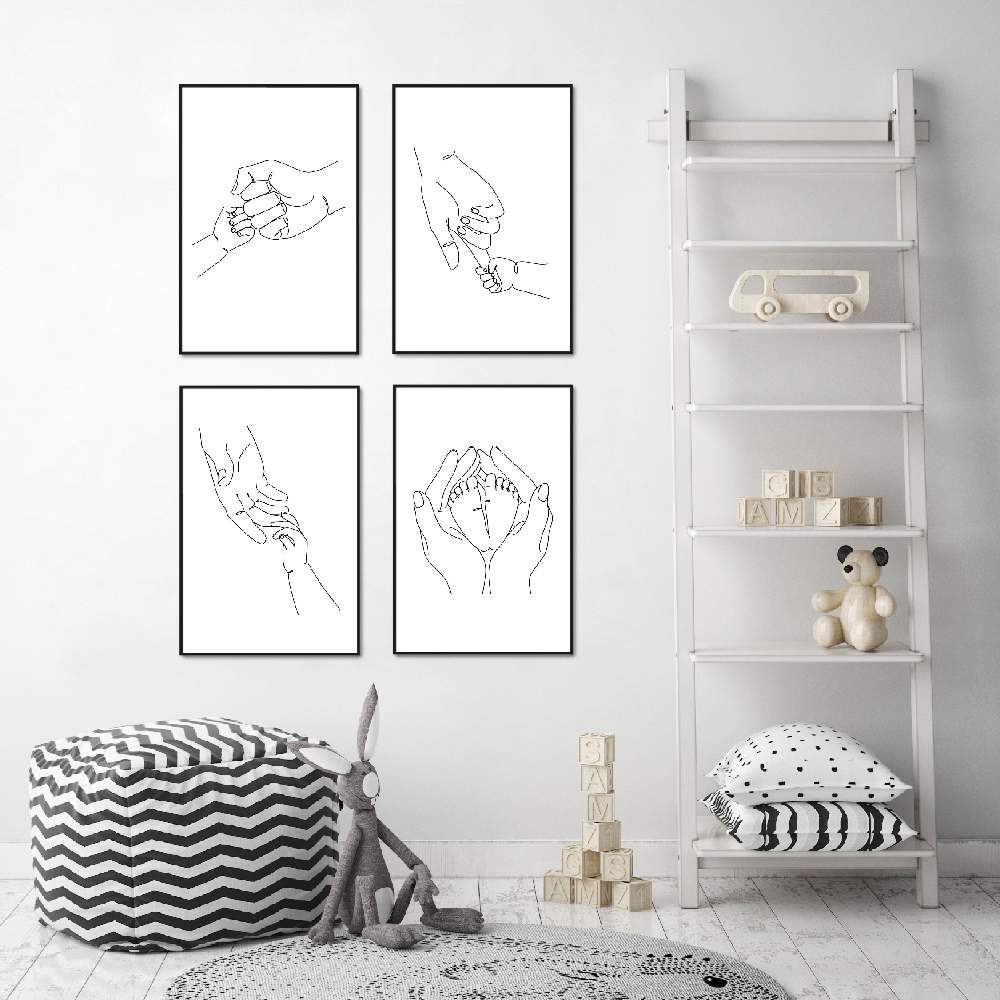 Set of wall art painting,Baby Fingers