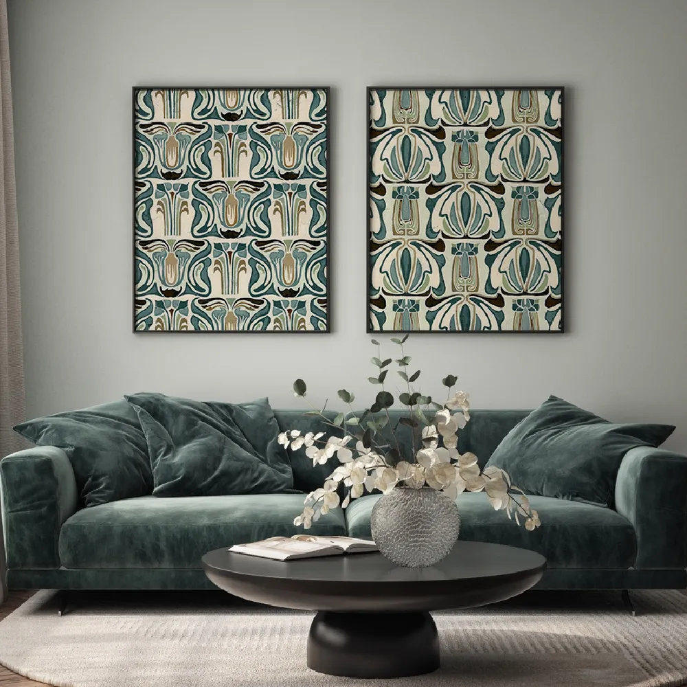Set of wall art painting,Deco Parlor Pattern