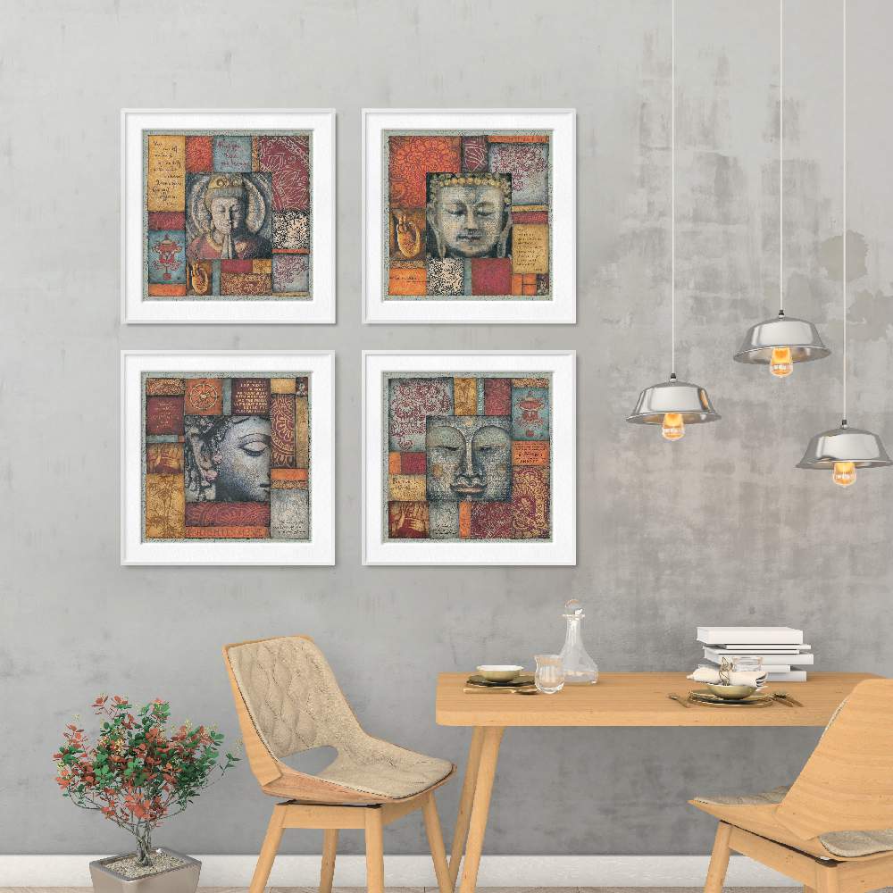 Set of wall art paintings full view