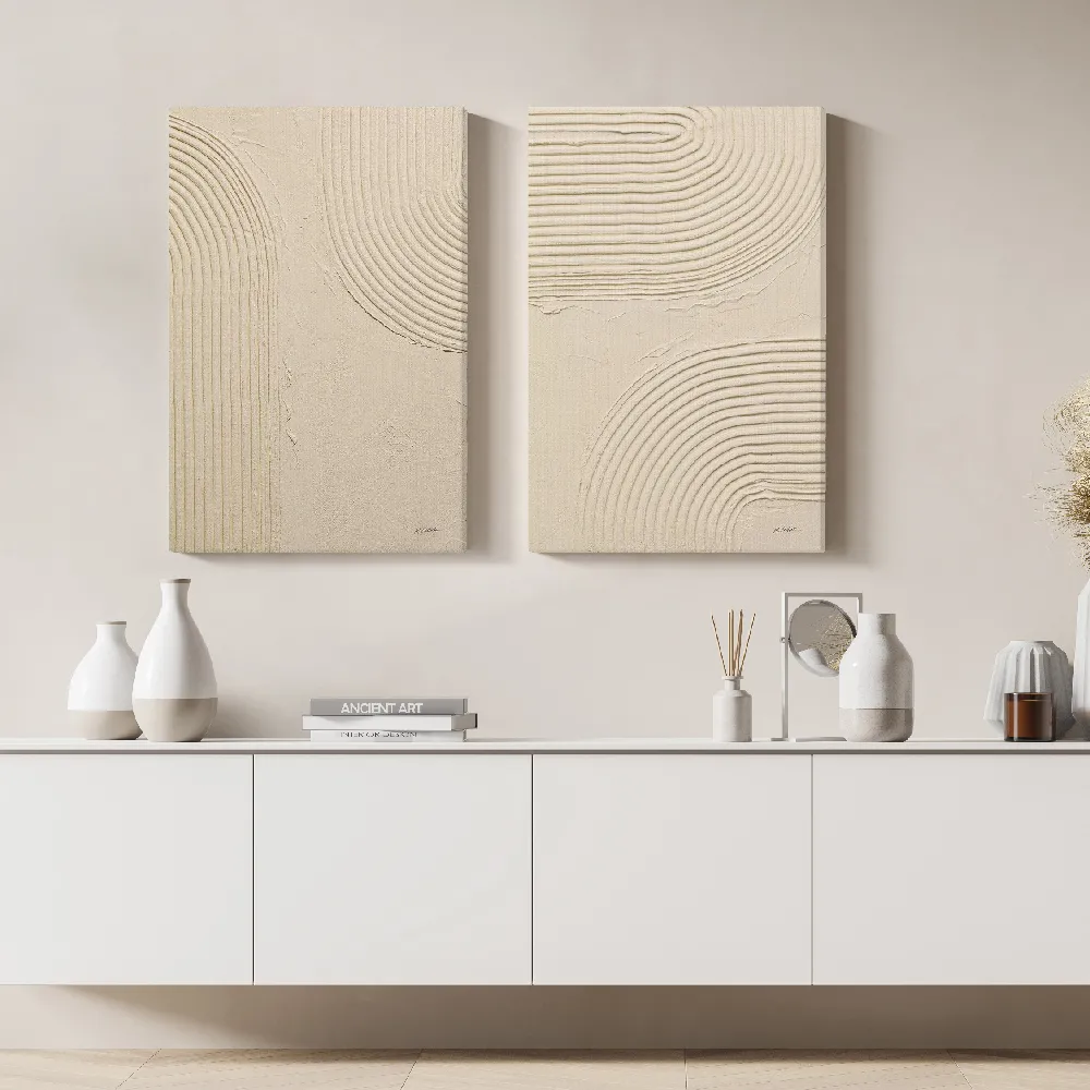 Set of wall art paintings full view