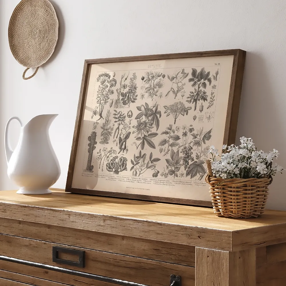 Set of wall art painting,Botanik Vintage