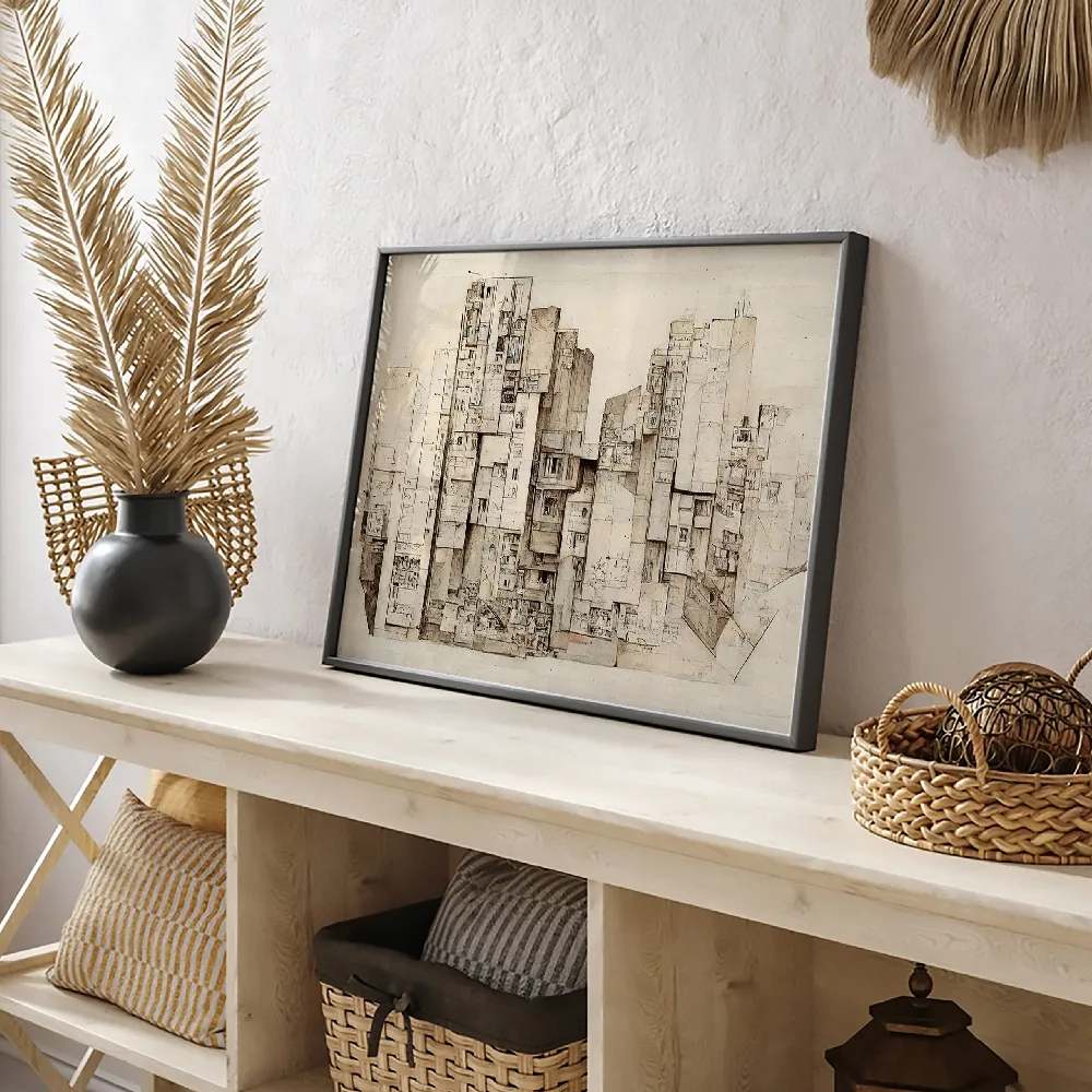 Set of wall art painting,The Vintage City