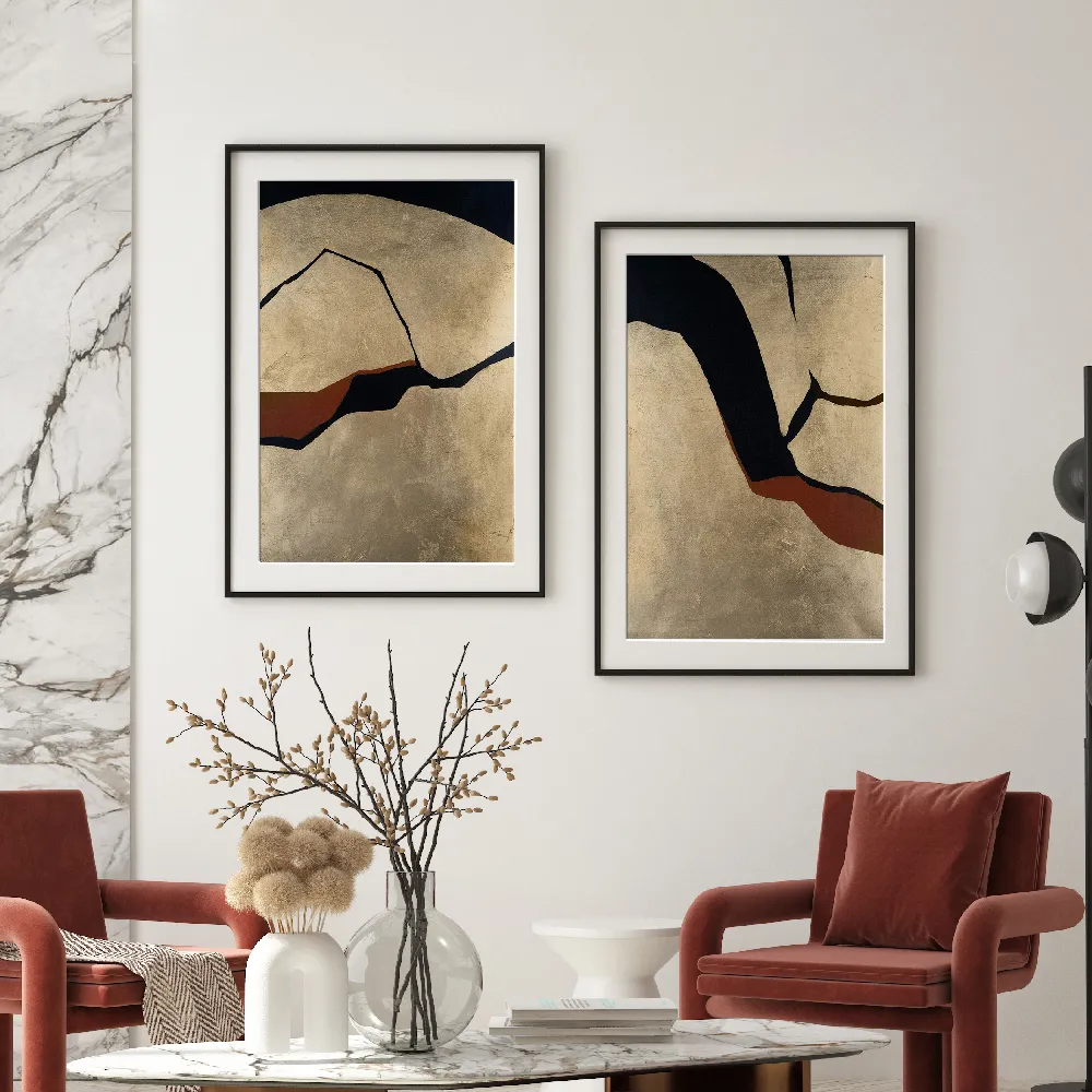 Set of wall art paintings full view