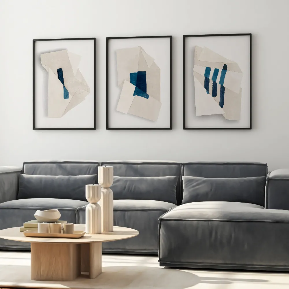 Set of wall art painting,Origami Abstract 