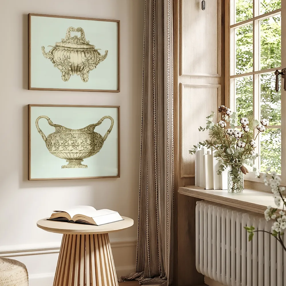 Set of wall art painting,Celadon Porcelain