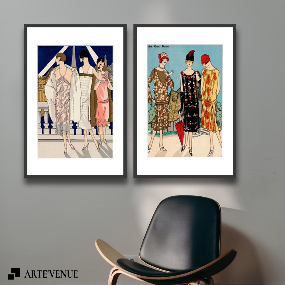 Set of wall art paintings full view