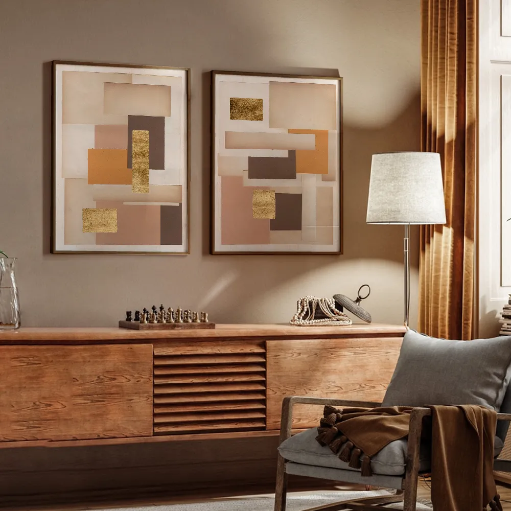 Set of wall art paintings full view