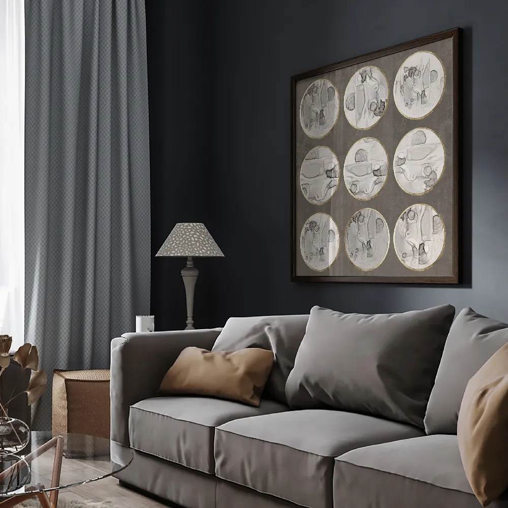 Set of wall art painting,Ninefold Harmony