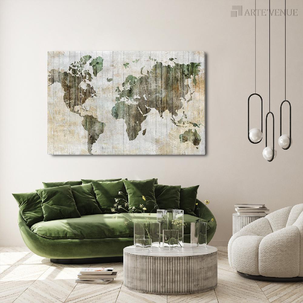 Set of wall art painting,World Map 1