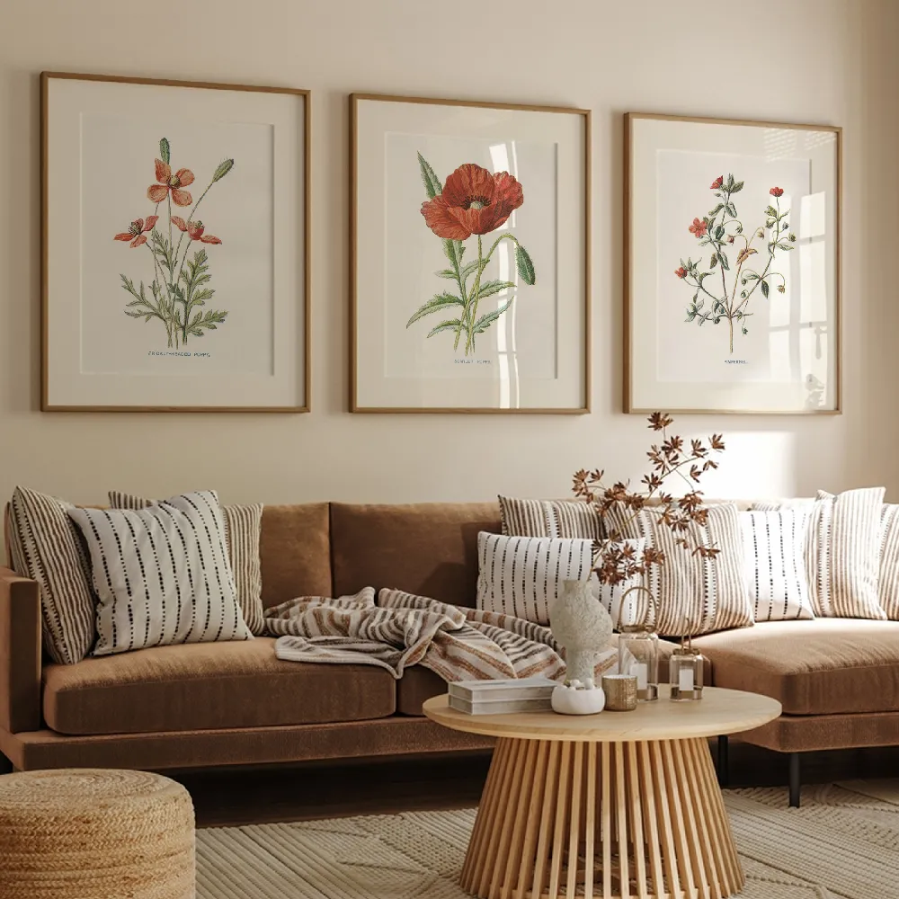 Set of wall art paintings full view