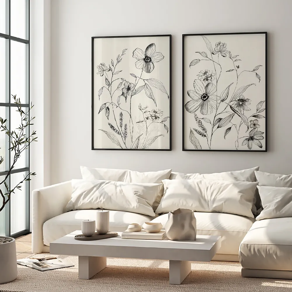 Set of wall art painting,Petal Harmony