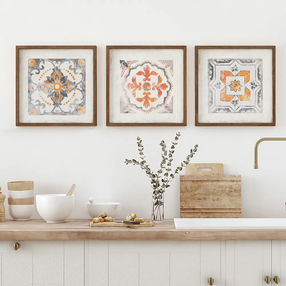 Set of wall art painting,Morrocan Coral 