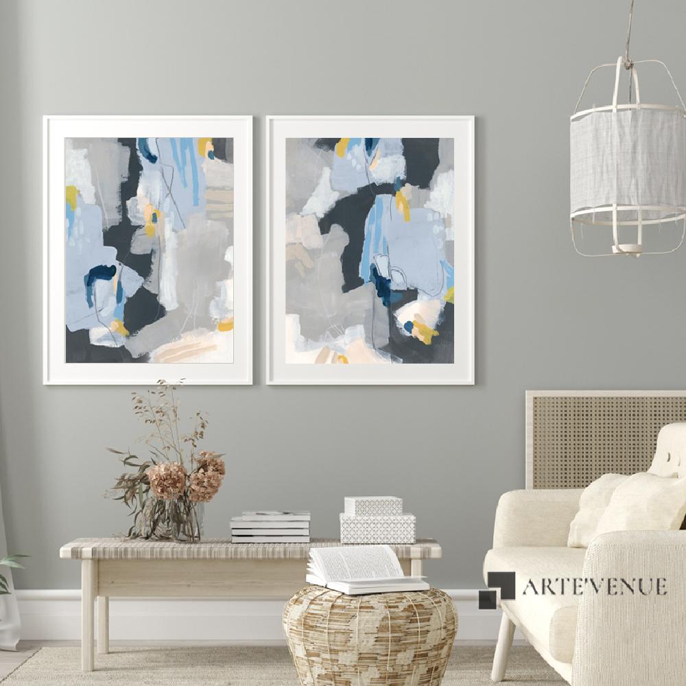 Set of wall art paintings full view