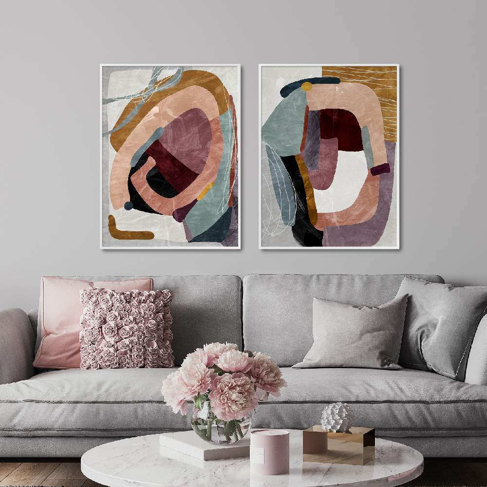 Set of wall art painting,Concentric