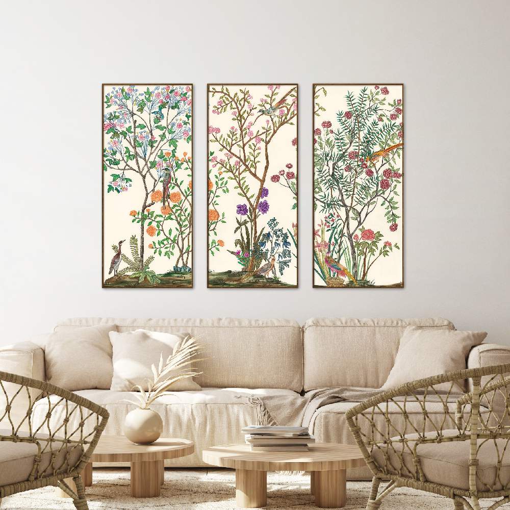 Set of wall art painting,Traditional Chinoiserie 