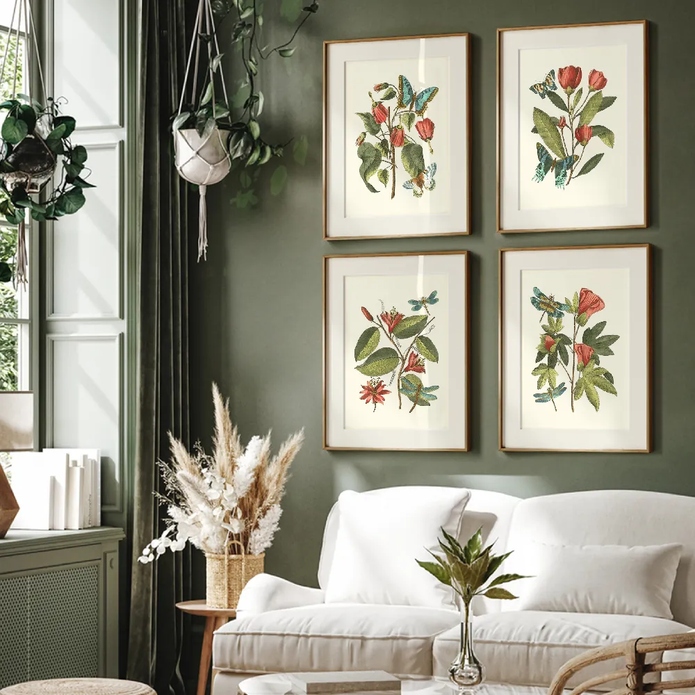 Set of wall art painting,Midsummer Floral