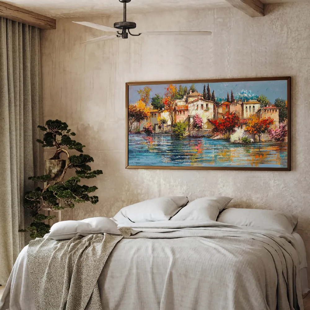 Set of wall art painting,Borgo italiano