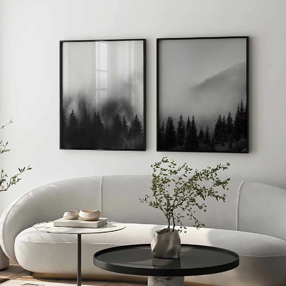 Set of wall art painting,Smokey Mountains