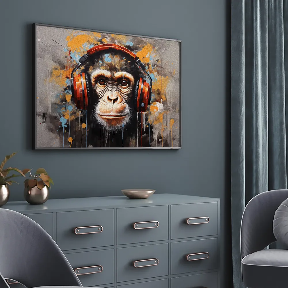 Set of wall art painting,DJ Monkey