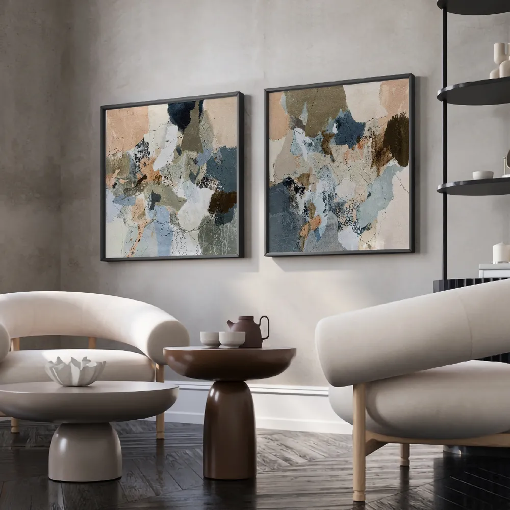 Set of wall art paintings full view