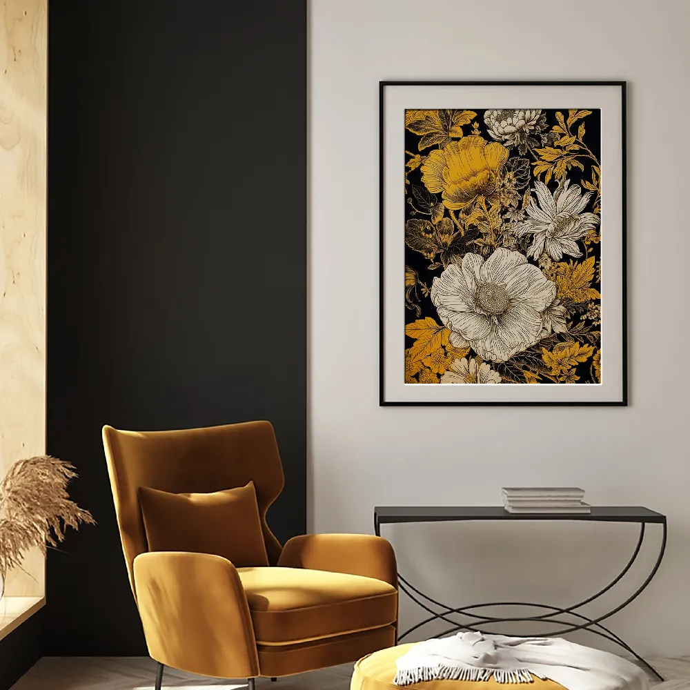 Set of wall art painting,Yellow Flower Art