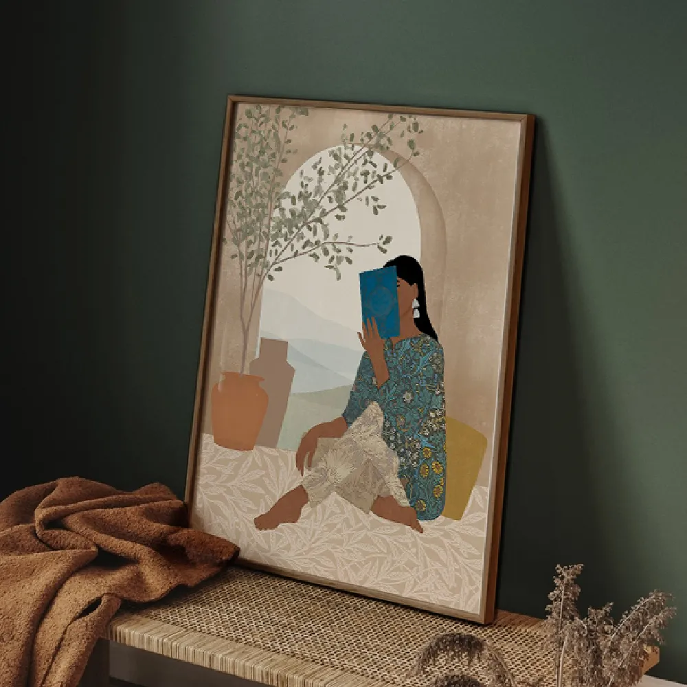 Set of wall art painting,Reading Nook