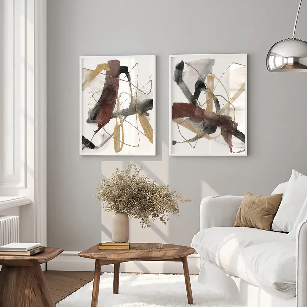 Set of wall art painting,Burgundy Interjection