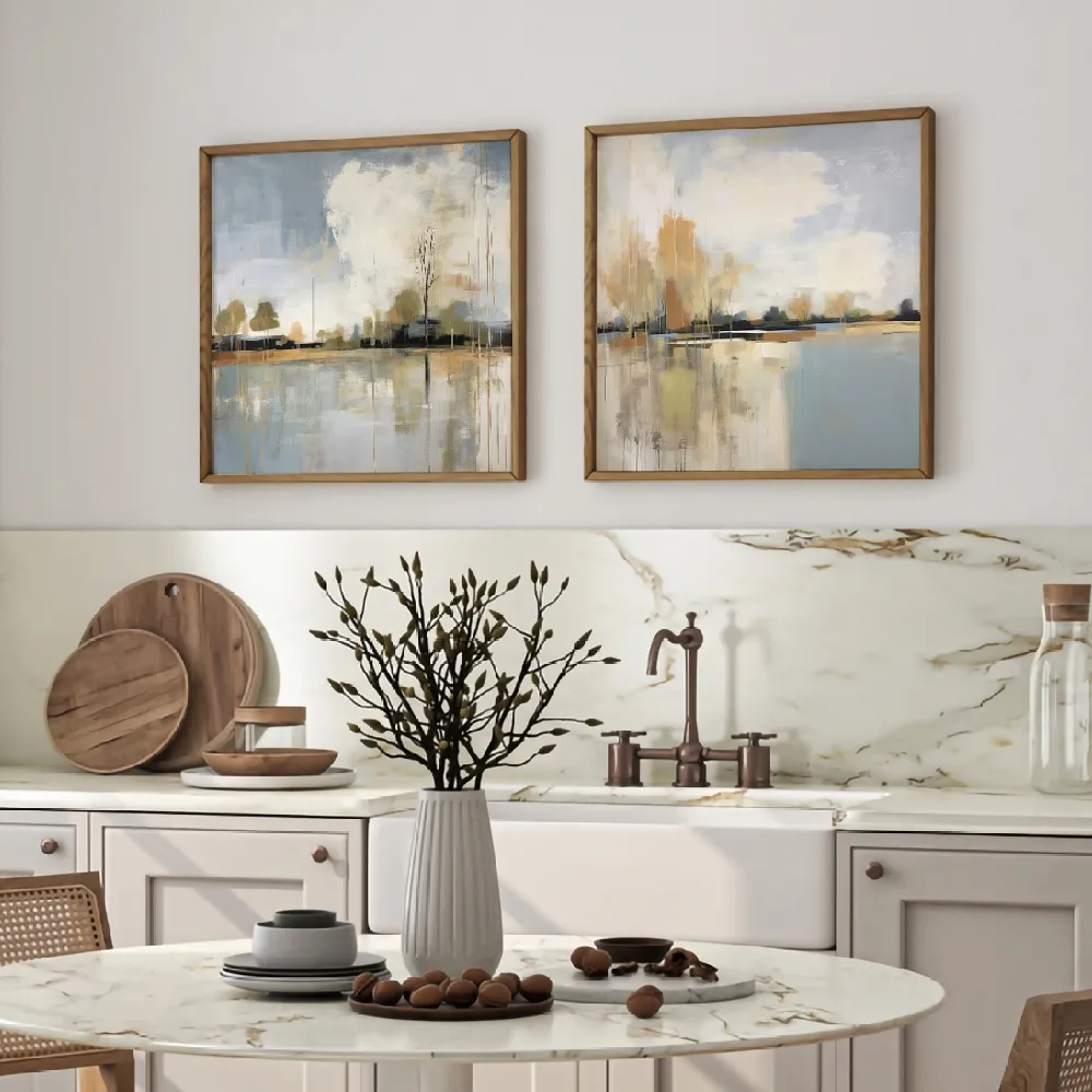 Set of wall art painting,Nature Miracle September Morning 