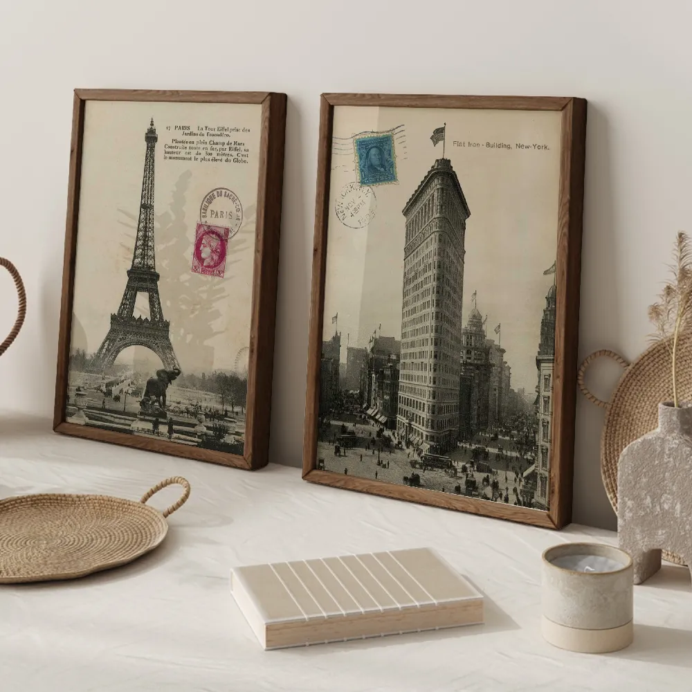Set of wall art painting,New York & Paris