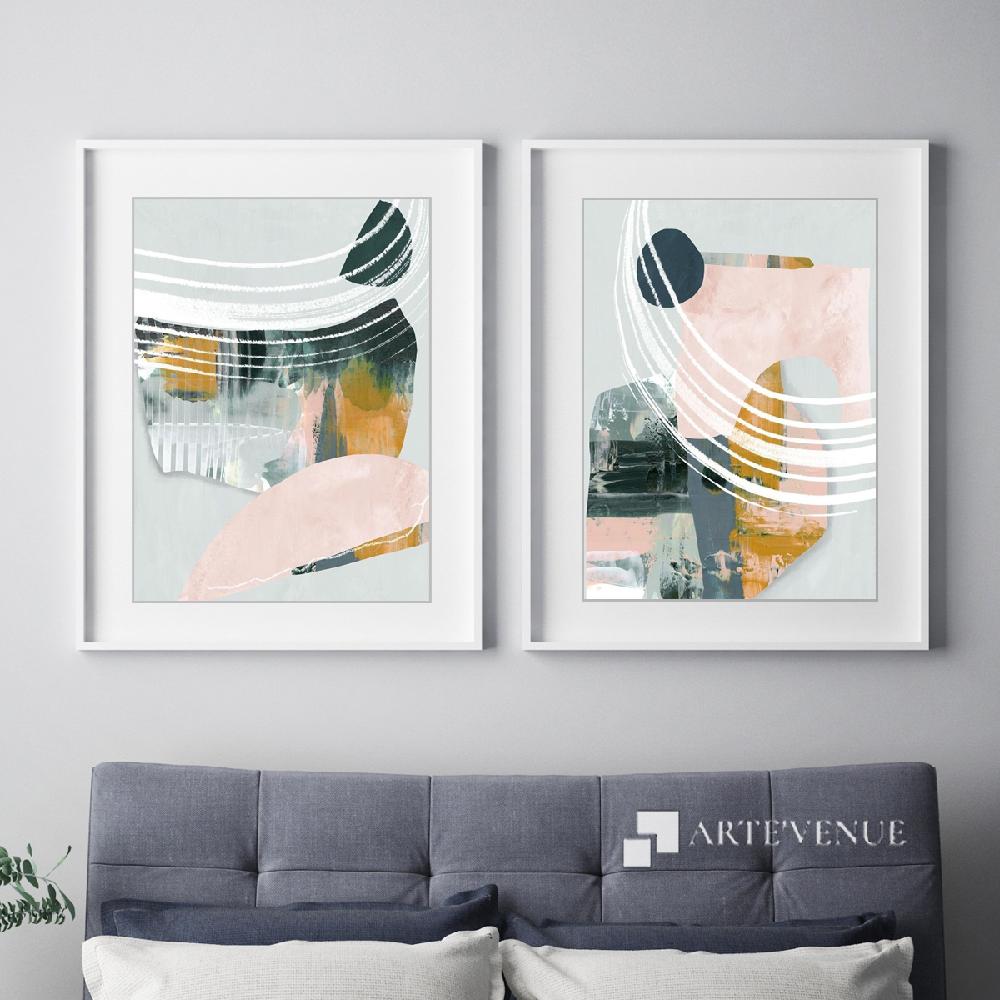 Set of wall art paintings full view