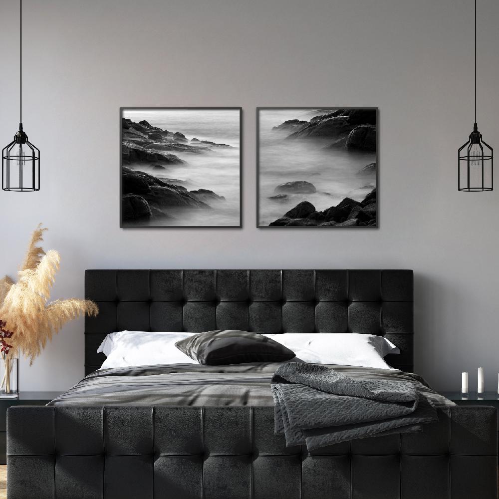 Set of wall art painting,Rocks in Mist 