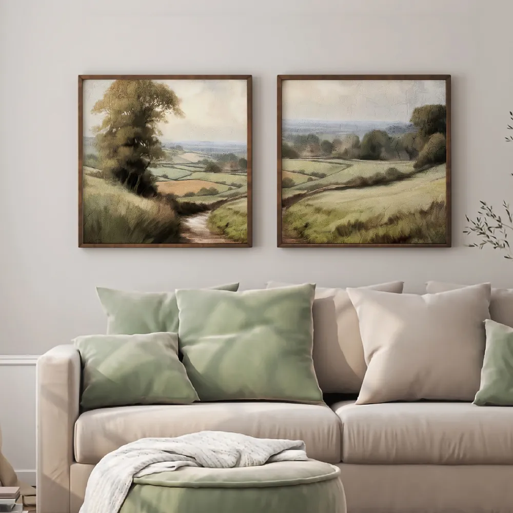 Set of wall art painting,Afternoon Walk