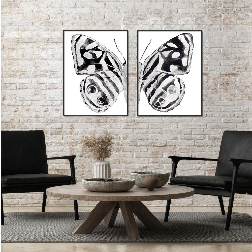 Set of wall art painting,Monochrome Wings 