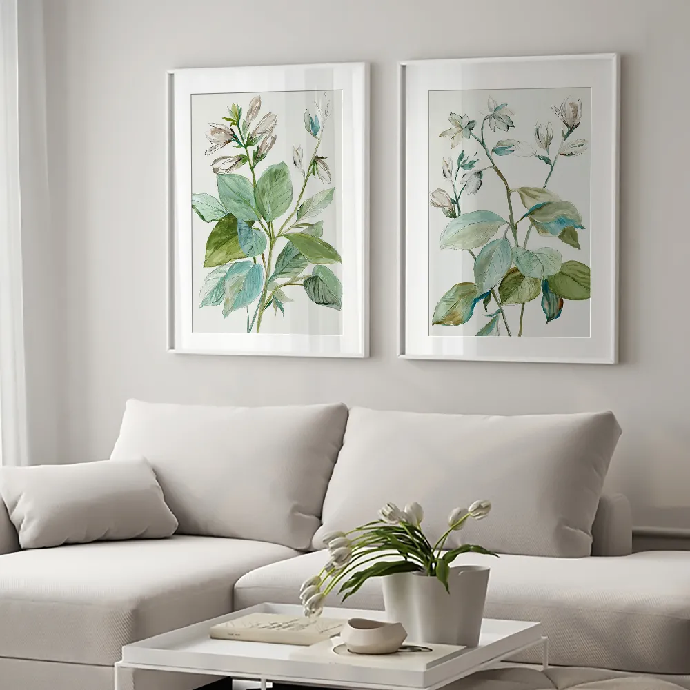 Set of wall art painting,Verdant Leaves 