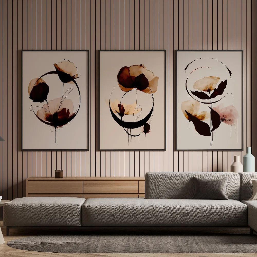 Set of wall art painting,Halo Flowers No 2