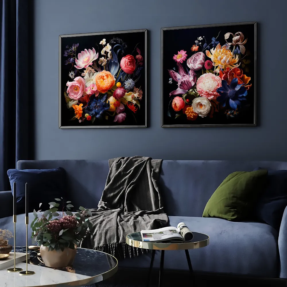 Set of wall art painting,Botanical Flower