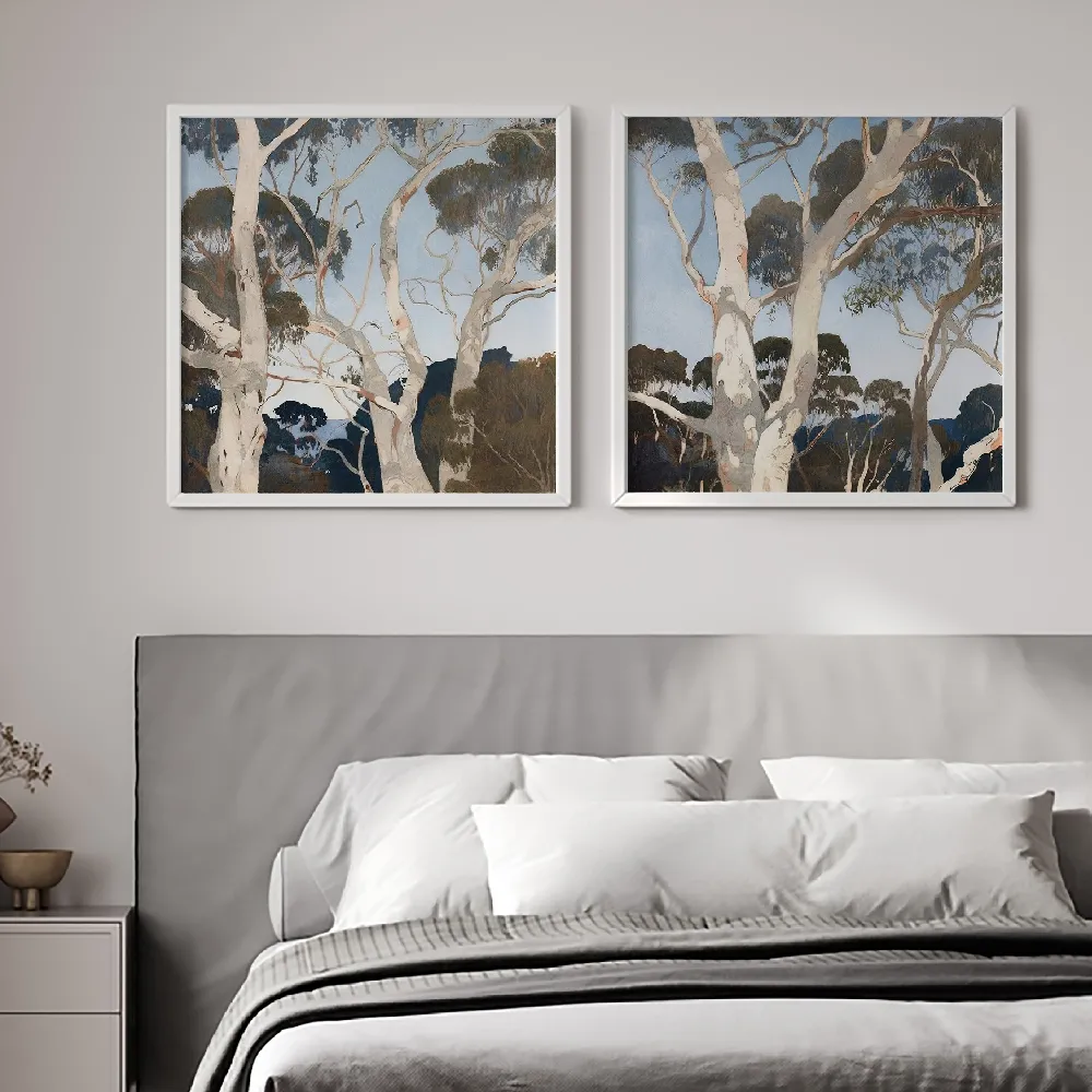 Set of wall art paintings full view