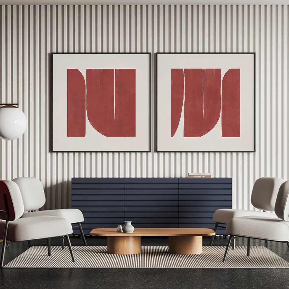 Set of wall art painting,Terracota 