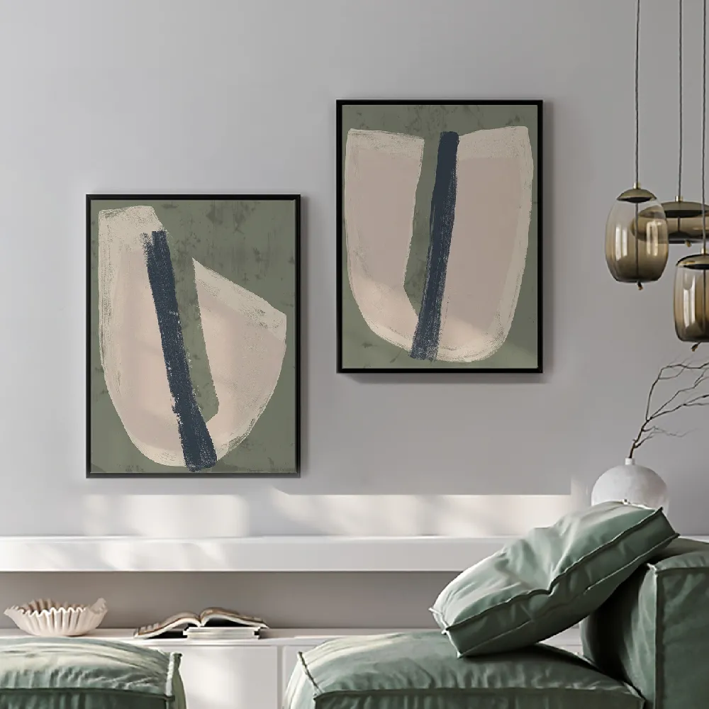 Set of wall art painting,Paper Slice